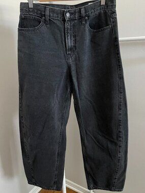 GAP Washed Black High Waist Barrel Jeans - 30/10R